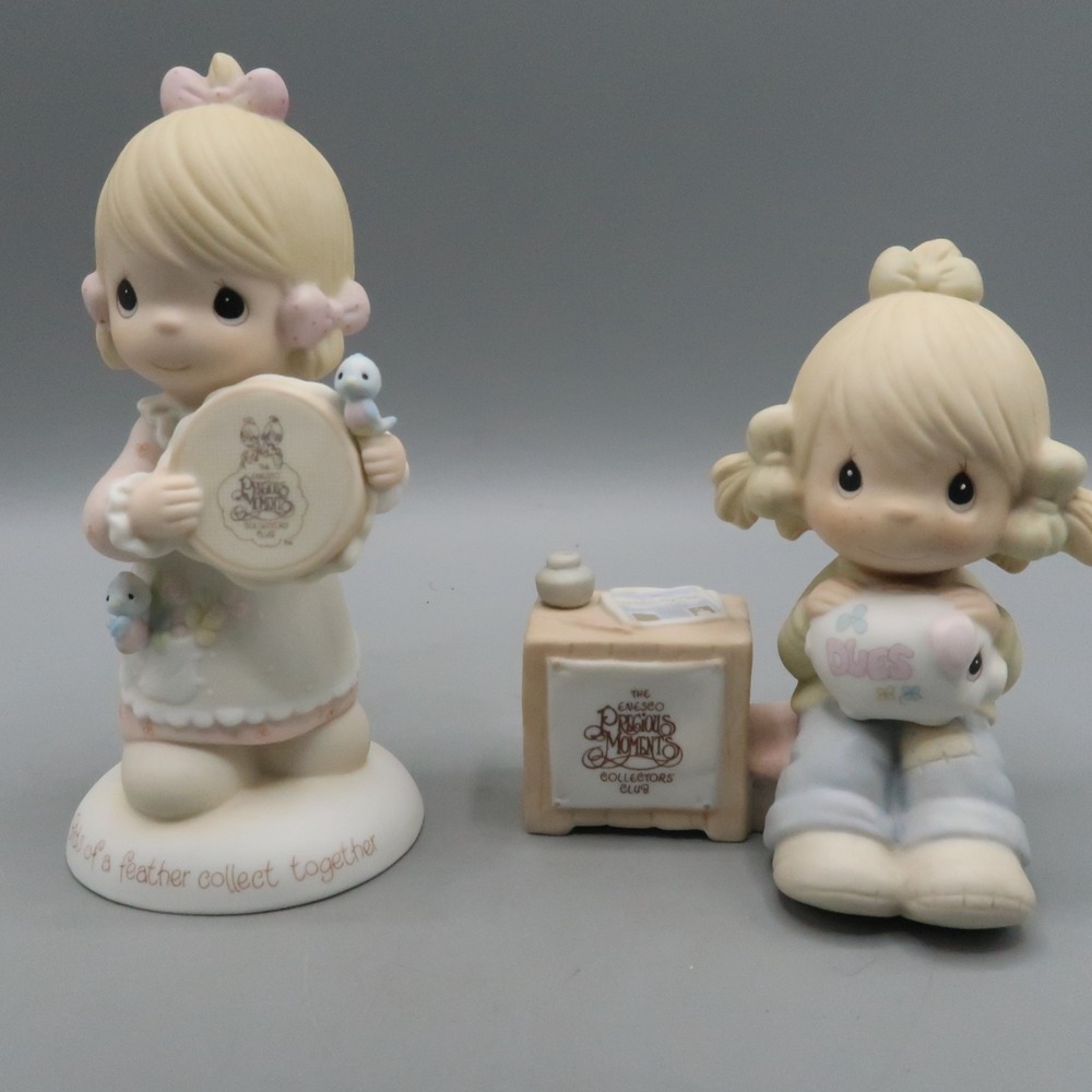 Vintage Precious Moments Figurine lot Girl Grandaughter Birds of a Feather Dues‎
